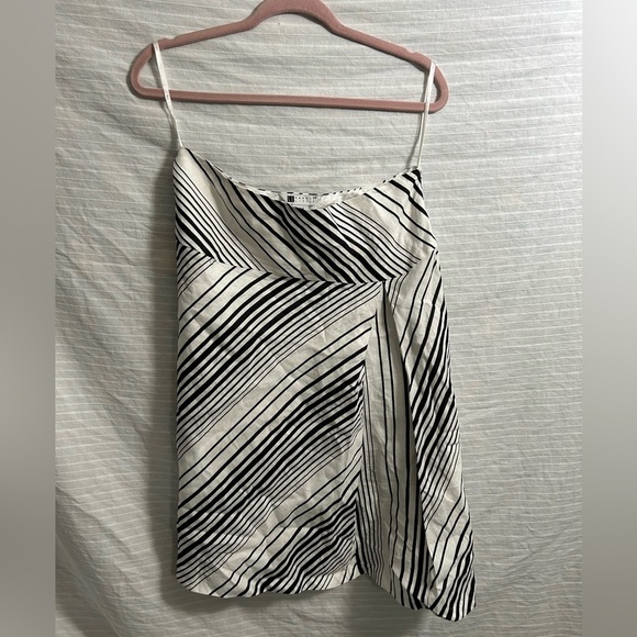 Carole Little Skirt Womens Black White Stripe Pull On Midi Stretch Size 8 - Picture 1 of 6
